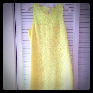 J Crew  Neon Yellow Lace Dress size 8